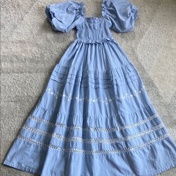 Mi Golondrina Luisa Maxi Dress Blue - Picture 2 of 13